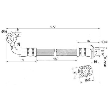Шланг тормозной задний (Таиланд) TOYOTA 4RUNNER / FJ CRUISER / LAND CRUISER PRADO / LEXUS GX460 08- прав. <b>SAT ST-90947-02G15</b>
