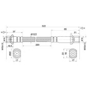 Шланг тормозной задний (Таиланд) TOYOTA 4RUNNER / FJ CRUISER / LAND CRUISER PRADO / LEXUS GX460 08- лев.=прав. <b>SAT ST-90947-02G18</b>