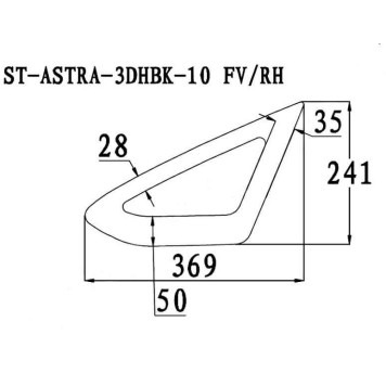 Стекло форточки (уголок) переднее правое OPEL ASTRA J 3D HBK 11- <b>SAT ST-ASTRA-3DHBK-10 FV/RH</b>