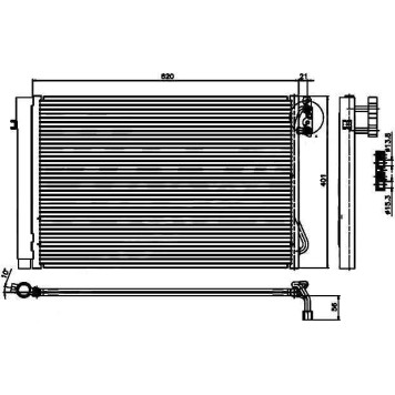 Радиатор кондиционера BMW 1-SERIES E87 / 3-SERIES E90 / X1 E84 GASOLINE <b>SAT ST-BM90-394-0</b>