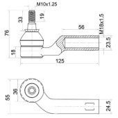 Наконечник рулевой MAZDA 3 03-08 / MAZDA 5 05-10 прав. <b>SAT ST-BP4L-32-280</b>