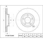 Диск тормозной передний MAZDA-3 2.0 03-, Axela 2.3 BK1 / BL 06-08, 2.5 BL# 09- <b>SAT ST-C26Y-33-25XA</b>