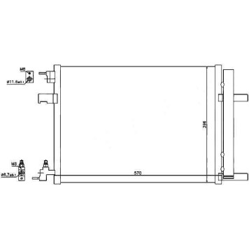 Радиатор кондиционера CHEVROLET CRUZE 1.6 / 1.7D / 2.0D 09- / / OPEL ASTRA J 1.4T / 1.6T / 1.7D / 2.0D 09- <b>SAT ST-CH09-394-0</b>