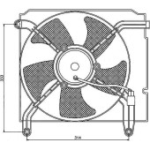 Диффузор радиатора в сборе DAEWOO / CHEVROLET LANOS 1997- <b>SAT ST-CVD1-201-A0</b>