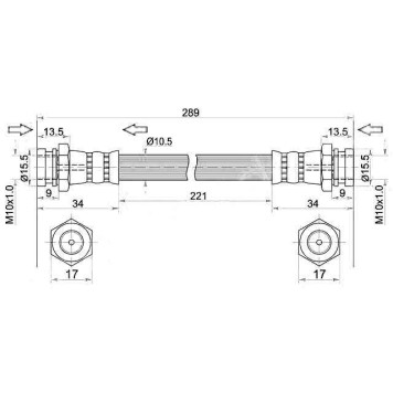 Шланг тормозной задний (Таиланд) MAZDA 121 91-98 / DEMIO 96-01 / NISSAN CUBE 98-02 лев.=прав. <b>SAT ST-D061-43-810</b>