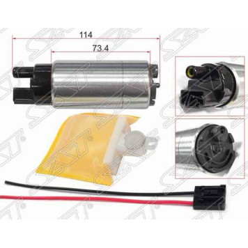Топливный насос 12V, 3BAR, 90L / H, V=1300-2500 4-5-7A-FE,4A-GE,4E-FTE,3-4S- FE,3S-GE,2AZ-FE <b>SAT ST-FP01</b>