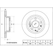 Диск тормозной зад MAZDA -6 2.0 / 2.3, Atenza 2.0 / 2.3 GG# / GY# / GH# 02-07- (15",16",17") <b>SAT ST-GF3Y-26-251A</b>