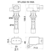 Катушка зажигания MAZDA 6 / ATENZA 2.3 GG / GH / GY 05- / MPV LY3 06- / MAZDA 3 / AXELA BK3 / 5 06- <b>SAT ST-L3G2-18-100A</b>