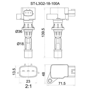 Катушка зажигания MAZDA 6 / ATENZA 2.3 GG / GH / GY 05- / MPV LY3 06- / MAZDA 3 / AXELA BK3 / 5 06- <b>SAT ST-L3G2-18-100A</b>