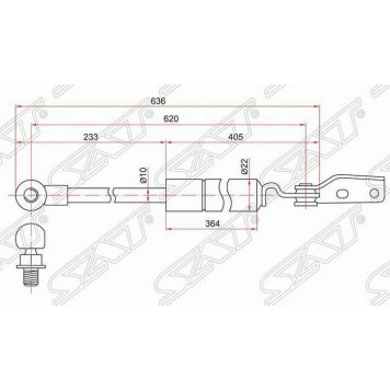 Амортизатор крышки багажника MAZDA MPV LW# 99-06 прав. <b>SAT ST-LC626-26-20F</b>
