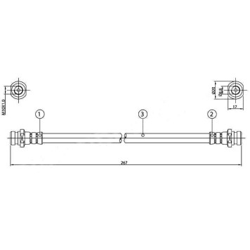Шланг тормозной задний (Таиланд) MITSUBISHI CHARIOT / L300 / LANCER / GALANT / MIRAGE / LANCER / PAJERO / MONTERO / RVR 83- <b>SAT ST-MB058592</b>