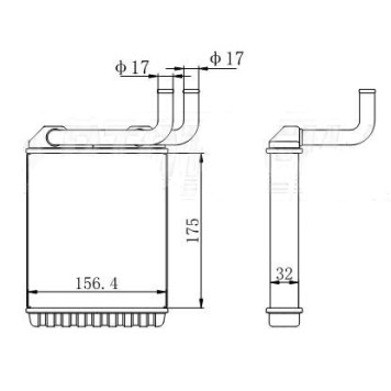 Радиатор отопителя салона MITSUBISHI CANTER FE5##FB5##FE6##FB6##FG## 94-99 (правый руль) <b>SAT ST-MB83-395-A0</b>