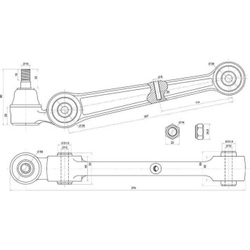 Рычаг нижний прямой с шаров. MITSUBISHI ECLIPSE / GALANT / ETERNA / EMERAUDE / LEGNUM 92-04 лев.=прав. <b>SAT ST-MB912509</b>