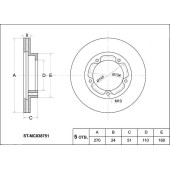 Диск тормозной передний MITSUBISHI Canter FE507,527,538,FE50,5 <b>SAT ST-MC838751</b>