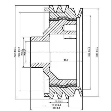 Шкив коленвала MITSUBISHI PAJERO (левый руль) 4M40 94-00 <b>SAT ST-ME202491</b>