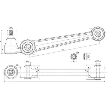Рычаг нижний прямой с шаров. MITSUBISHI ECLIPSE / GALANT / ETERNA / EMERAUDE / LEGNUM 92-04 лев.=прав. <b>SAT ST-MR325576</b>