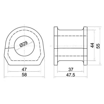 Втулка переднего стабилизатора D=29 MITSUBISHI PAJERO 99- <b>SAT ST-MR374519</b>