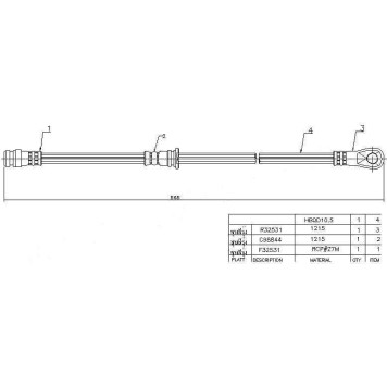 Шланг тормозной задний (Таиланд) MITSUBISHI PAJERO / MONTERO 00- лев.=прав. <b>SAT ST-MR407251</b>