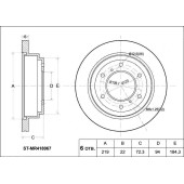 Диск тормозной зад MITSUBISHI Pajero III V6# / 7# / 8# / 9# 99-08 <b>SAT ST-MR418067</b>