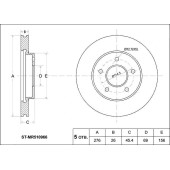 Диск тормозной передний MITSUBISHI Airtrek / Outlander CU4 / 5W, Diamant F31 / 36 / 41, Cedia CS5A, Grandis <b>SAT ST-MR510966</b>
