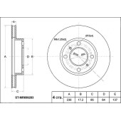 Диск тормозной перед MITSUBISHI COLT / LANCER CJ# / CK# / CB# 92-00 / LIBERO CB# ABS 92-00 <b>SAT ST-MR699283</b>
