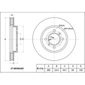 Диск тормозной передний MITSUBISHI Lancer / Cedia CB# / CK6 / CS# 94-03, Dingo CQ2A 99-02 <b>SAT ST-MR699285</b>