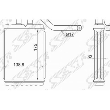 Радиатор отопителя салона MAZDA TITAN WG### WE### 88-91 <b>SAT ST-MZ97-395-0</b>