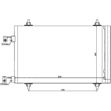 Радиатор кондиционера CITROEN C4 1.4 / 1.6 / 2.0 / / PEUGEOT 307 1.4 / 1.6 03- <b>SAT ST-PG11-394-0</b>