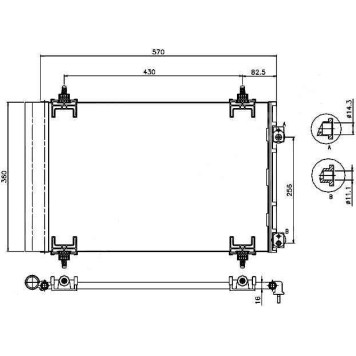 Радиатор кондиционера PEUGEOT 308 07-12 <b>SAT ST-PG38-394-0</b>