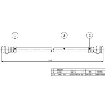 Шланг тормозной задний (Таиланд) MAZDA 2000 / 2200 фургон 88- <b>SAT ST-S083-43-820</b>