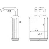 Радиатор отопителя салона TOYOTA DYNATOYO ACE BU6#7# 8# 88-94 <b>SAT ST-TY66-395-0</b>
