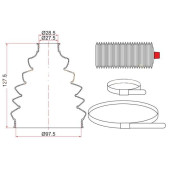 Пыльник шруса наружный FR VOLKSWAGEN TIGUAN / VOLVO XC90 03- (2 хомута. термопластик) <b>SAT TC-018</b>