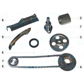 Комплект для замены цепи ГРМ MITSUBISHI PAJERO / DELICA 4M40 93- (полный) цепь однорядная <b>SAT TK-MB204-G</b>