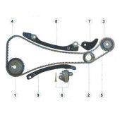 Комплект цепи ГРМ NISSAN HR15 / 16 / 20DE NOTE / QASHQAI / TIIDA 04- <b>SAT TK-NS250-A</b>