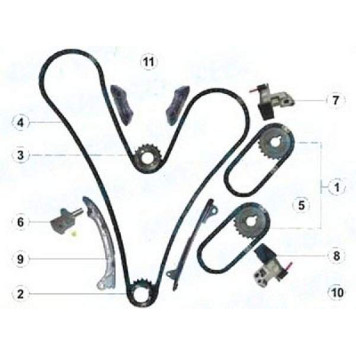 Комплект для замены цепи ГРМ TOYOTA 1GR-FE 03-07 <b>SAT TK-TY210-A</b>