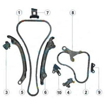 Комплект ГРМ 2TRFE DYNA / TOYOACE / HIACE / HILUX / LC PRADO 04- (полный) <b>SAT TK-TY352-B</b>