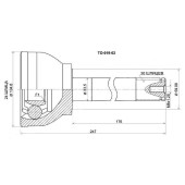 Шрус TOYOTA Land Cruiser 80 94-98 длинный <b>SAT TO-019-02</b>