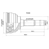 Шрус TOYOTA 5S-FE Camry Gracia SXV2# (Var.TOY) 96-02, 3S-FSE Corona ST210 AT 96-02, 3S-FE Exiv ED ST20# <b>SAT TO-022</b>