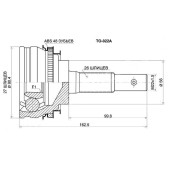 Шрус TOYOTA 5S-FE Camry Gracia SXV2# (Var.TOY) 96-02, 3S-FSE Corona ST210 AT 96-02, 3S-FE Exiv ED ST20# <b>SAT TO-022A</b>