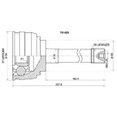 Шрус TOYOTA 4-Runner / HiLux / Surf #N130 / HiAce LH1## / Regius RCH47 / Dyna 3RZ / 2 / 3 / 5L / 3Y / 3VZ / 1KZ 87-02 4WD <b>SAT TO-025</b>