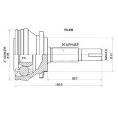 Шрус TOYOTA RAV-4 ACA3# / GSA3# 05-, Mark X ZIO ANA1# / GGA10 07-, Blade AZE154 / 156 06-, Estima ACR5# 06- <b>SAT TO-030</b>