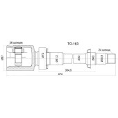 Шрус внутренний TOYOTA CAMRY ACV40 2AZFE прав. (сборка Россия) <b>SAT TO-163</b>