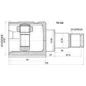 Шрус внутренний TOYOTA CAMRY ACV40 2AZFE лев. (сборка Россия) <b>SAT TO-164</b>