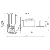 Шрус TOYOTA Corsa / Tercel / Corolla II / Cynos #L30 / 41 / 51 4 / 5E / 1N-T 90-99 / Raum EXZ1# 5E 97- <b>SAT TO-37</b>