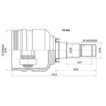 Шрус внутренний (трипоид) Premio / Allion 01- Auris / Corolla, 09- ZRE15#, ZZT251 <b>SAT TO-560</b>