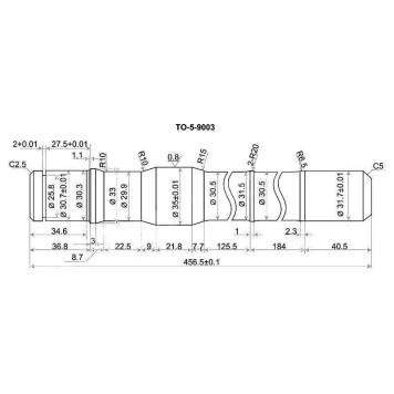 Полуось FR TOYOTA Land Cruiser 80 / 105 (короткая) - прав. <b>SAT TO-5-9003</b>