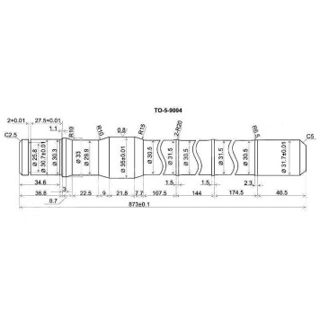 Полуось FR TOYOTA Land Cruiser 80 / 105 (длинная) - лев. <b>SAT TO-5-9004</b>