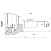 Шрус TOYOTA Land Cruiser Prado#J120 / Surf 215 3RZ / 1KD-FTV / 5VZ 02- <b>SAT TO-67</b>