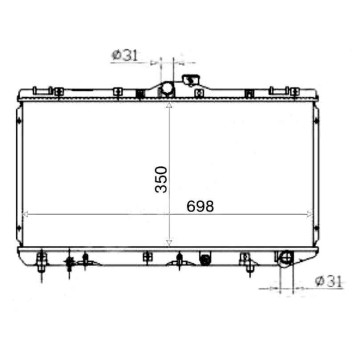 Радиатор TOYOTA COROLLA / SPRINTER 2C / 3C 91-02 DIESEL <b>SAT TY0001-100D</b>