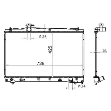 Радиатор TOYOTA VOXY / NOAH / IPSUM / AVENSIS VERSO 1AZ / 2AZ / 3ZR 01-09 <b>SAT TY0002-ACM20</b>